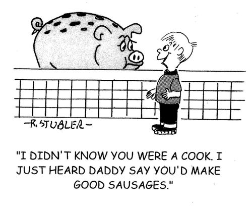 'I didn't know you were a cook. I just heard Daddy say you'd make good sausages.'