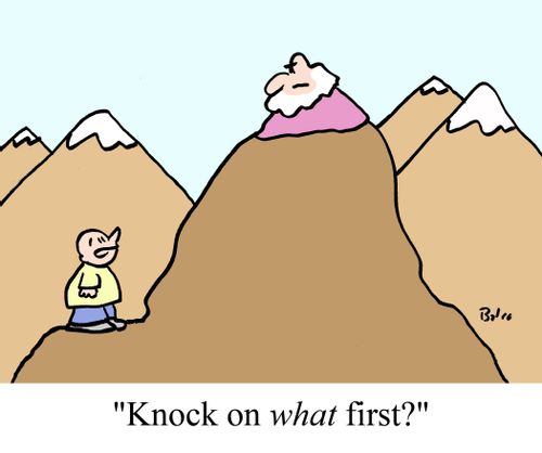 'Knock on WHAT first?'