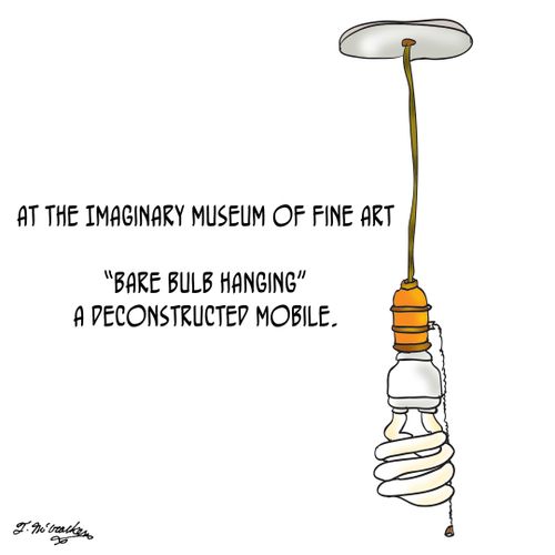 At The Imaginary Museum of Fine Art: 'Bare Bulb Hanging' A Deconstructed Mobile.