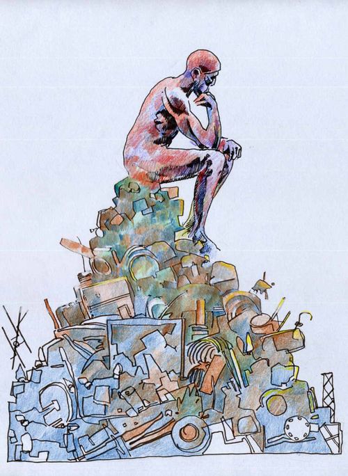 Rodin's Thinking Man.