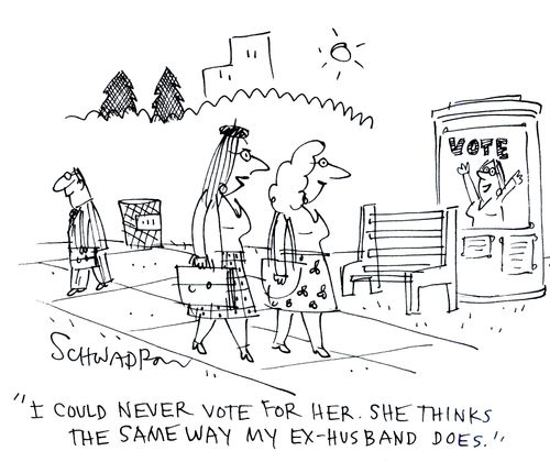'I could never vote for her. She thinks the same way my ex-husband does.'