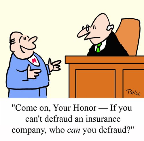 'Come on, Your Honor - If  you can't defraud an insurance company, who CAN you defraud?'