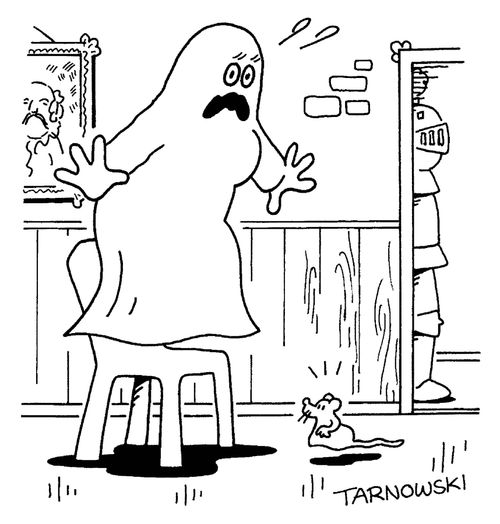 Ghost afraid of a mouse.