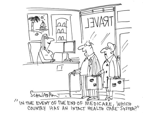 'In the event of the end of medicare, which country has an intact health care system?'