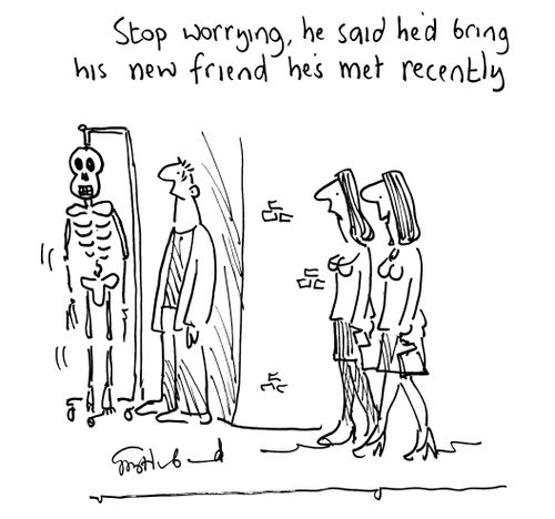 'Stop worrying, he said he's bring his new friend he's met recently.'