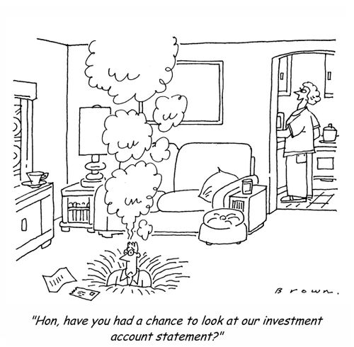 'Hon, have you had a chance to look at our investment account statement?'