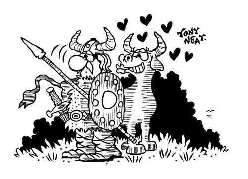 Viking warrior has admirer.