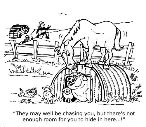 'They may well be chasing you, but there's not enough room for you to hide in here...!'