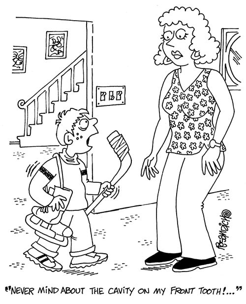 "Never mind about the cavity on my front tooth!"