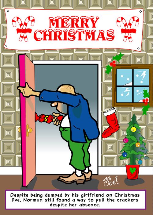 Despite being dumped by his girlfriend on Christmas Eve, Norman still found a way to pull the crackers despite her absence.