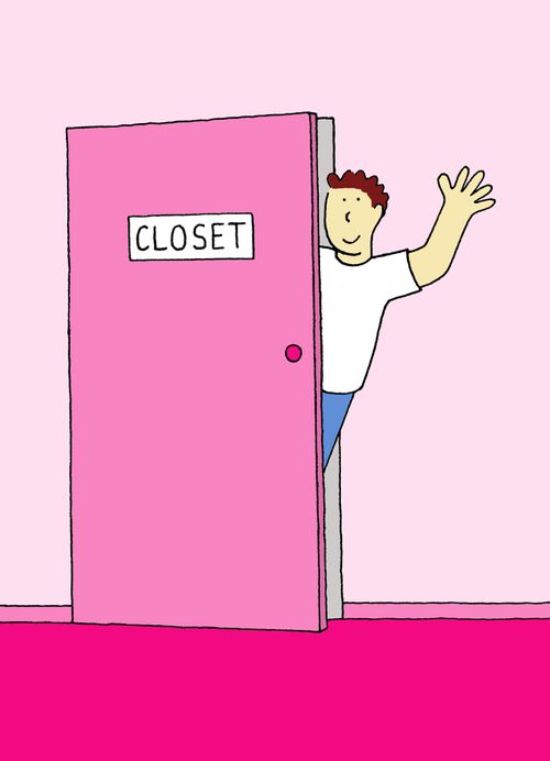Out of the closet.