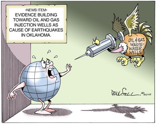 Evidence building toward oil and gas injection wells as cause of earthquakes in Oklahoma.