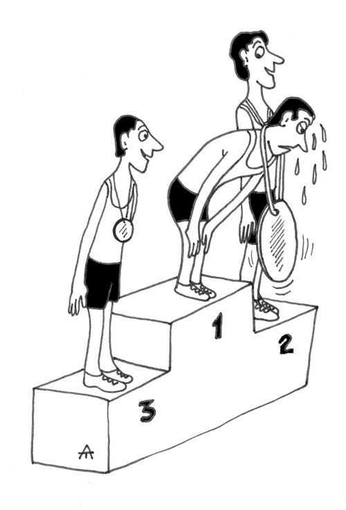 The weight of winning gold.