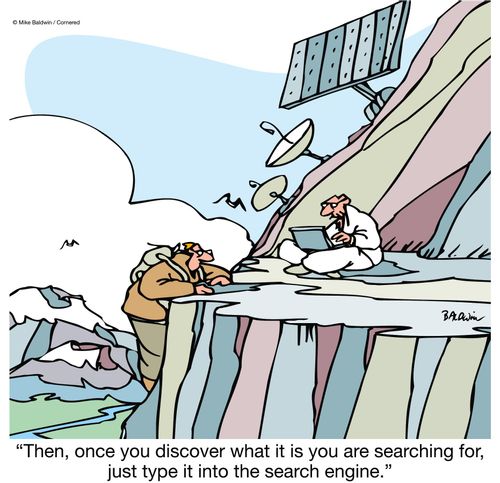 'Then, once you discover what it is you are searching for, just type it into the search engine.'
