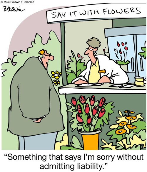 'Something that says I'm sorry without admitting liability.'