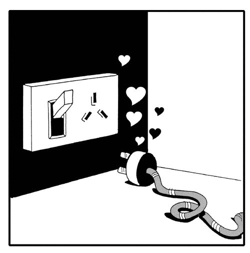 Plug sends hearts to the socket it's near.