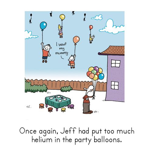 Once Again Jeff Had Put Too Much Helium In The Party Balloons.