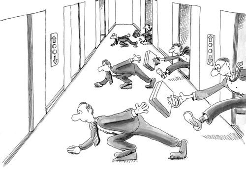 Briefcase hand-off.
