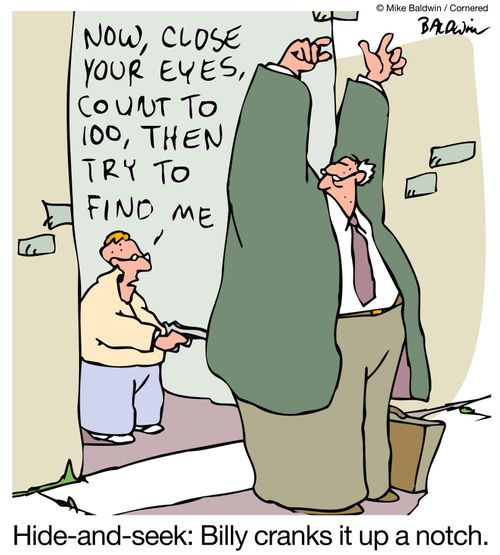 Hide-and-seek: Billy cranks it up a notch.