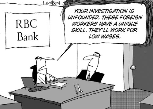 'Your investigation is unfounded. These foreign workers have a unique skill. They'll work for low wages.'