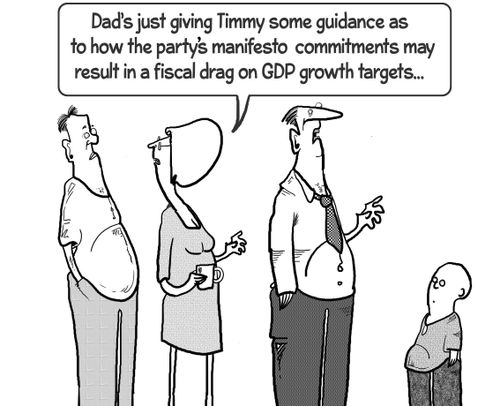 "Dad's just giving Timmy some guidance as to how the party's manifesto commitments may result in a fiscal drag on GDP growth targets..."