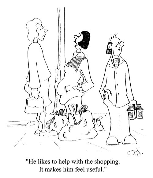 "He likes to help with the shopping. It makes him feel useful."