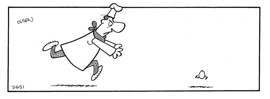 Chef chasing an egg.