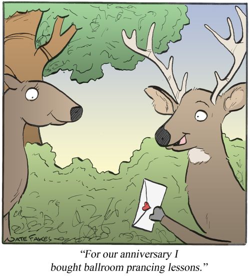 "For our anniversary I bought ballroom prancing lessons."