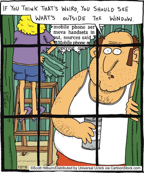 If you think that's weird, you should see what's outside the window.