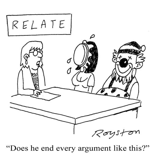 Marriage counsellor asks: 'Does he end every argument like this?'