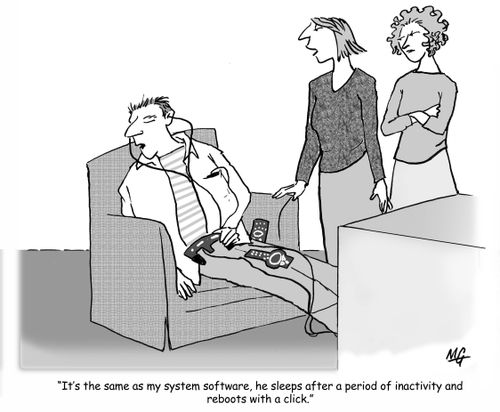 It's the same as my system software, he sleeps after a period of inactivity and reboots with a click.