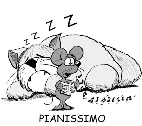 Pianissimo - (to sing very softly).