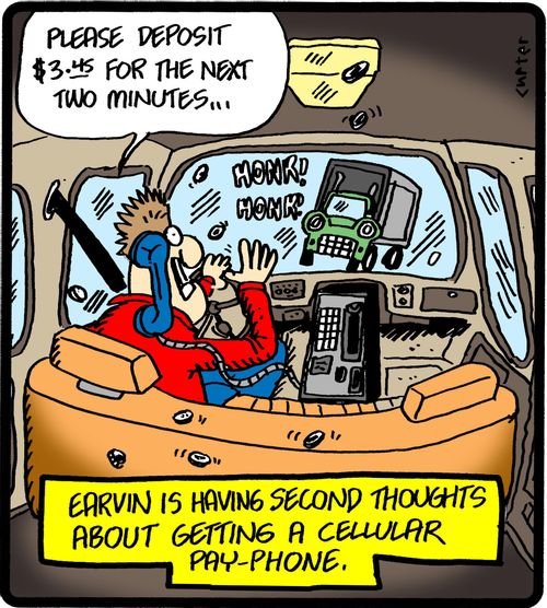 Earvin is having second thoughts about getting a cellular pay-phone.
