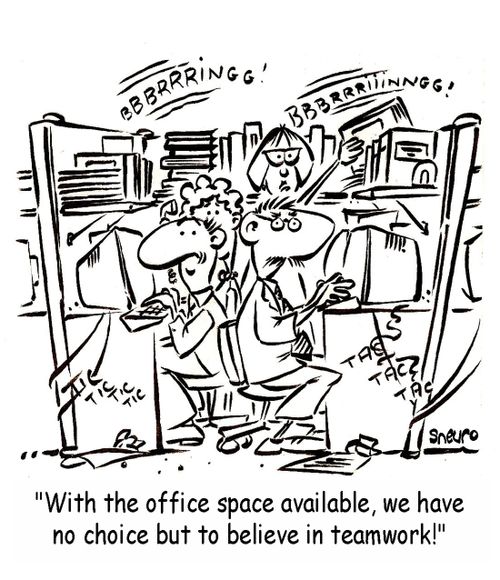 With the office space available, we have no choice but to believe in teamwork!
