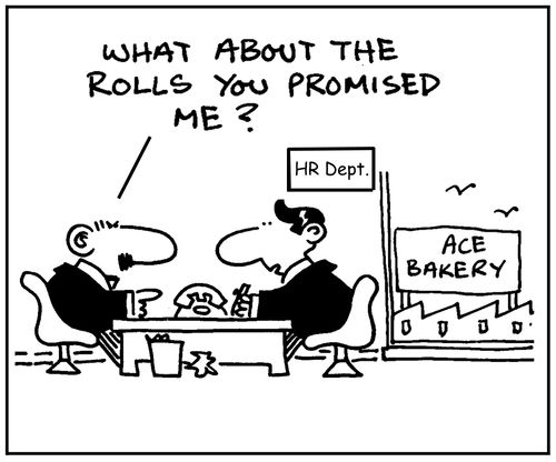 'What about the rolls you promised me?'