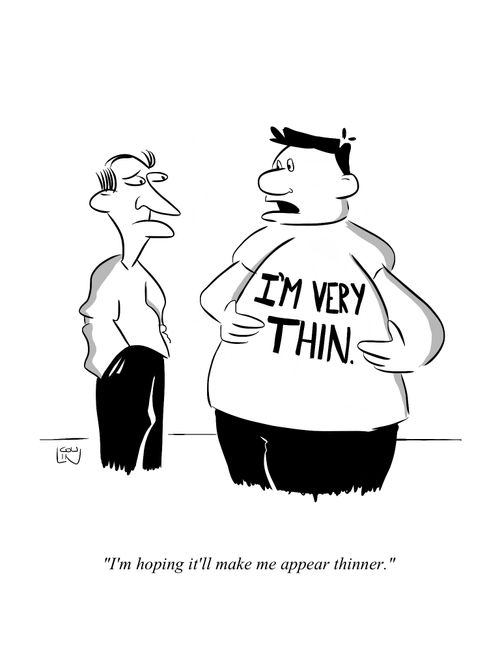 'I'm hoping it'll make me appear thinner.'