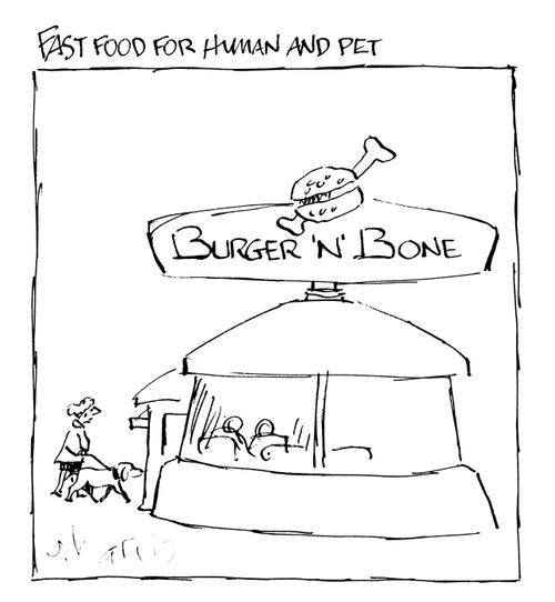 Fast food for human and pet.