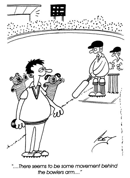 "There seems to be some movement behind the bowler's arm."