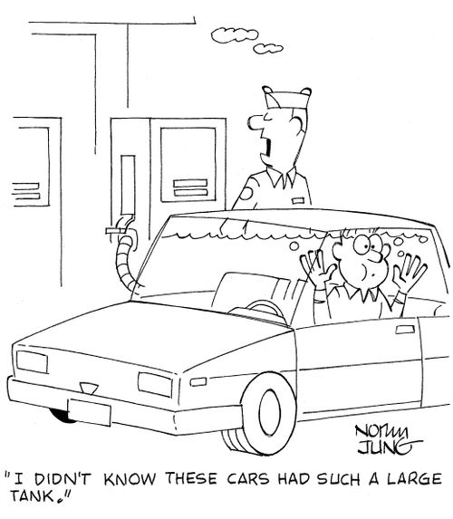 'I didn't know these cars had such a large tank.'