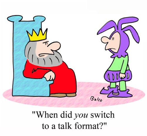 'When did YOU switch to a talk format?'