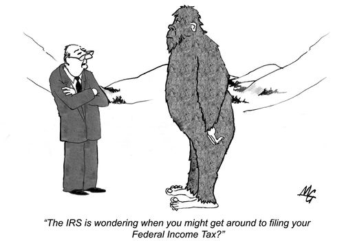 'The IRS is wondering when you might get around to filing your Federal Income Tax?'