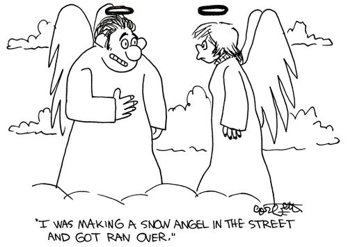 'I was making a snow angel in the street and got ran over.'