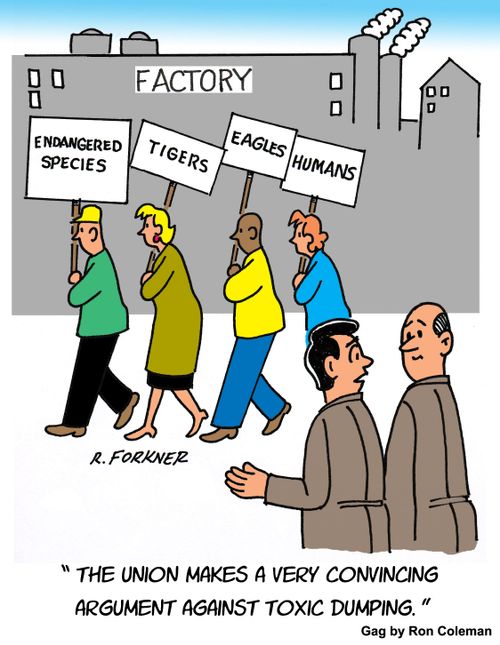 "The union makes a very convincing argument against toxic dumping."