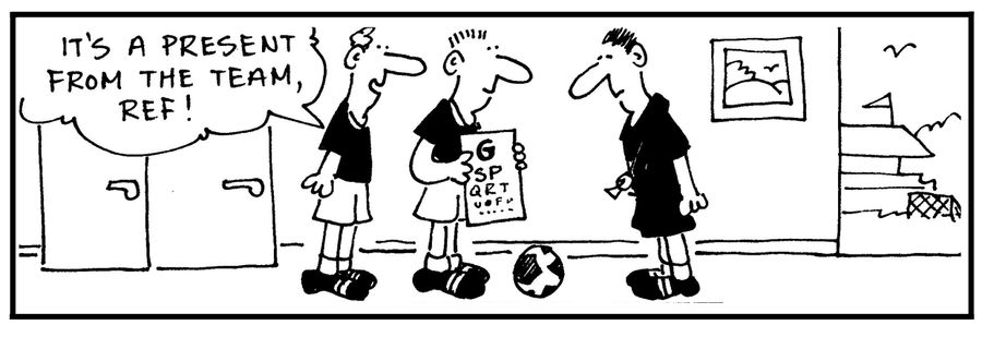 'It's a present from the team, ref.'