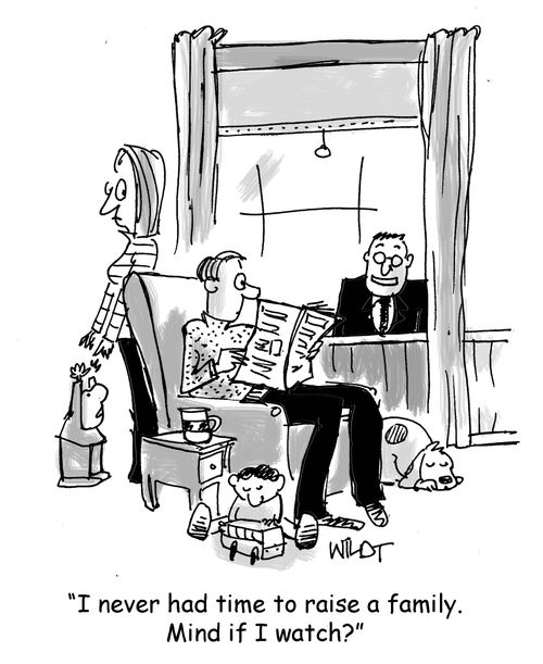 "I never had time to raise a family. Mind if I watch?"