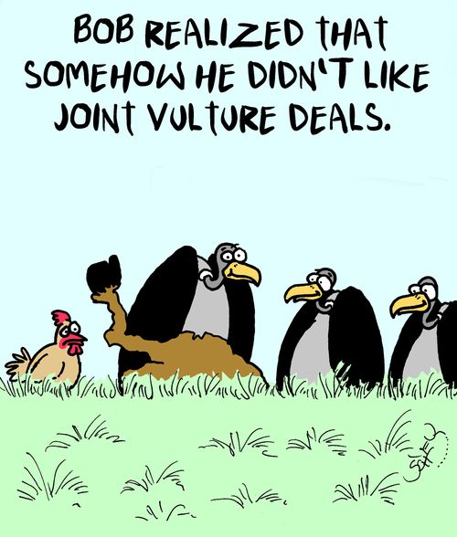 Bob realized that somehow he didn't like joint vulture deals.'