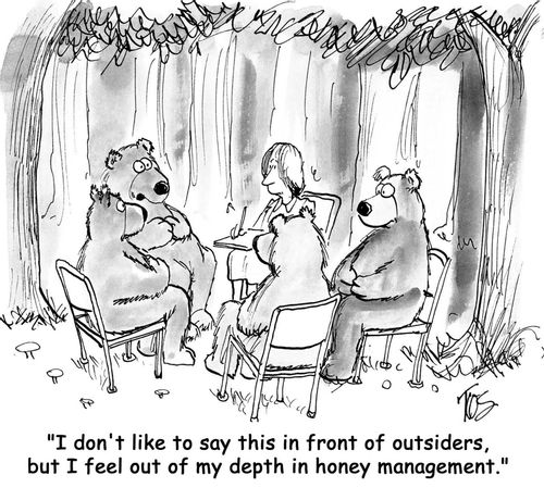 'I don't like to say this in front of outsiders, but I feel out of my depth in honey management.'