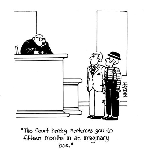 'This court hereby sentences you to fifteen months in an imaginary box.'