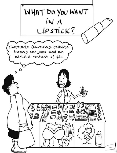 What do you want in a lipstick   Chocolate flavouring, cellulite burning enzymes and an alcohol content of 40