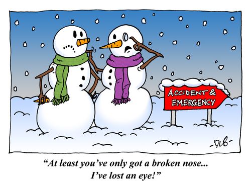 'At least you've only got a broken nose... I've lost an eye!'